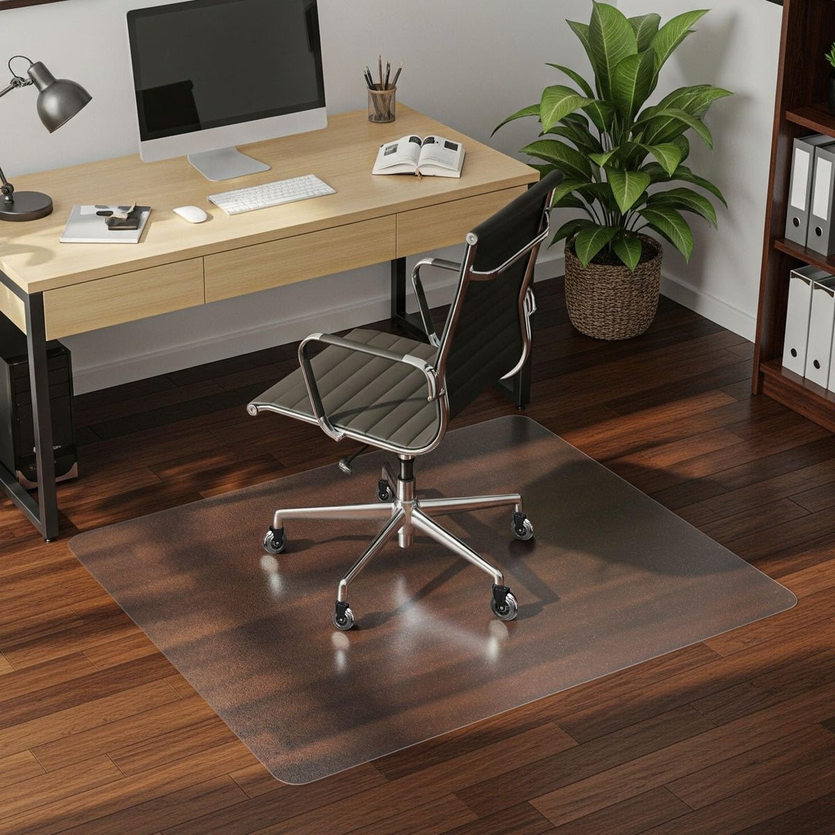 COSYLAND Bodenschutzmatte Bürostuhl Transparent 90x120 cm – rutschfeste Unterlage für Hartboden, Schreibtischstuhl Unterlage klar, Nicht für Teppich geeignet