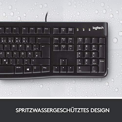 Logitech K120 Kabelgebundene Business Tastatur für Windows und Linux