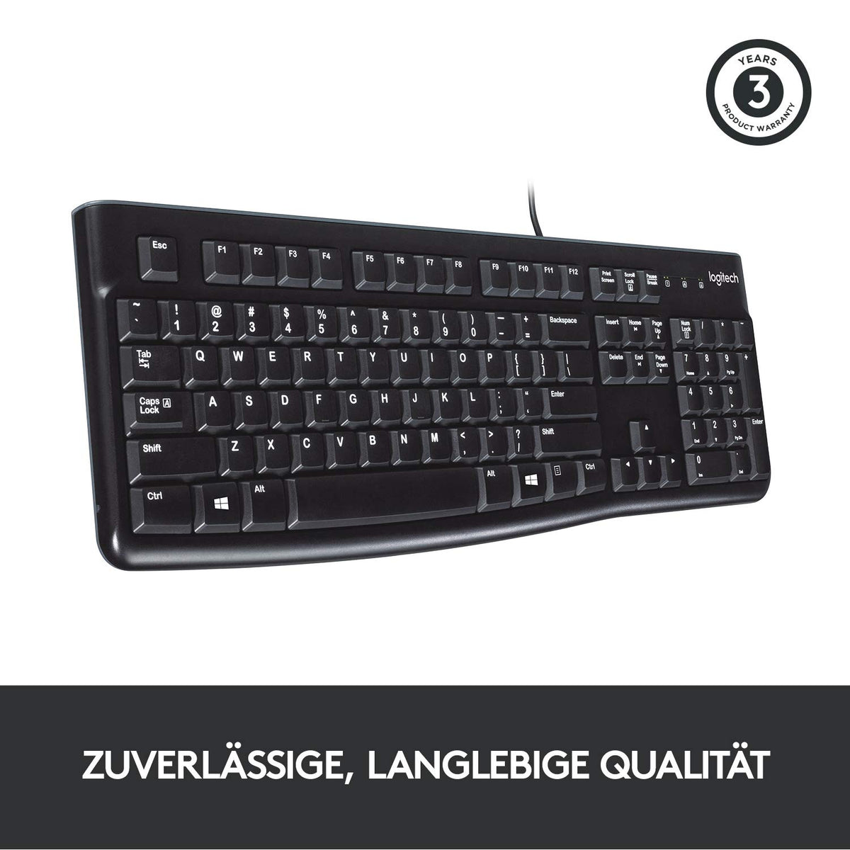 Logitech K120 Kabelgebundene Business Tastatur für Windows und Linux