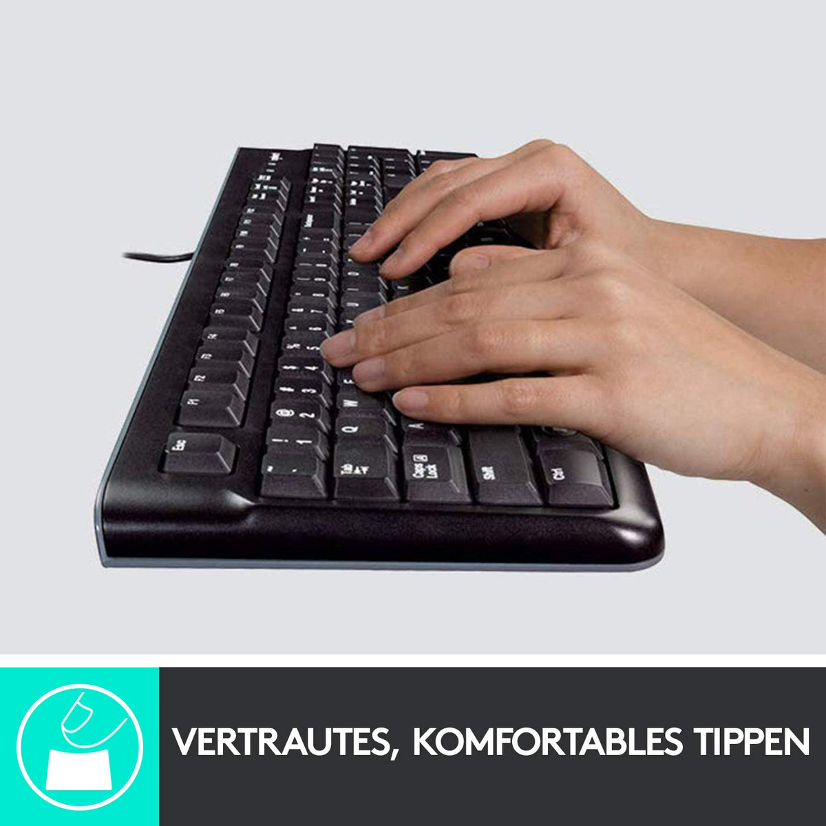 Logitech K120 Kabelgebundene Business Tastatur für Windows und Linux