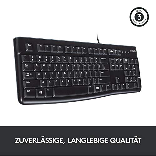 Logitech K120 Kabelgebundene Business Tastatur für Windows und Linux