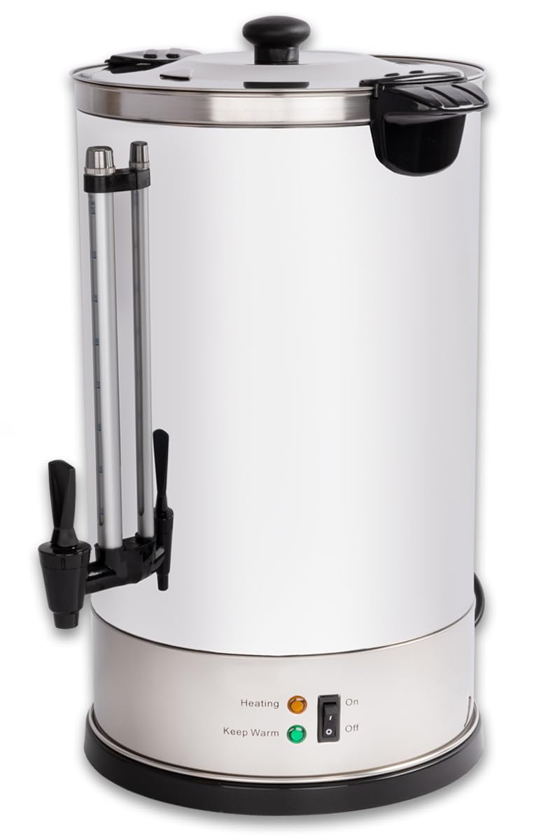 Beeketal 'BGK16' Gastro Rundfilter Kaffeemaschine 16 Liter, Edelstahl Filterkaffeemaschine doppelwandig mit 2 Heizsystemen (Brühen/Warmhalten), Füllstandsanzeiger und rosftreiem Permanent-Filter