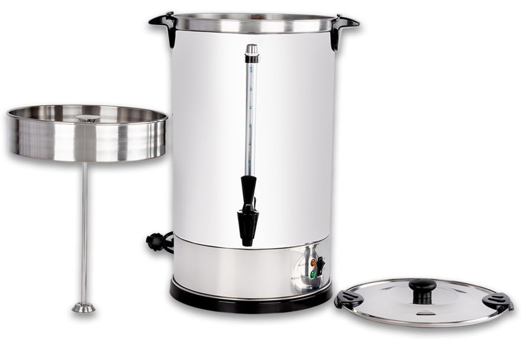 Beeketal 'BGK16' Gastro Rundfilter Kaffeemaschine 16 Liter, Edelstahl Filterkaffeemaschine doppelwandig mit 2 Heizsystemen (Brühen/Warmhalten), Füllstandsanzeiger und rosftreiem Permanent-Filter
