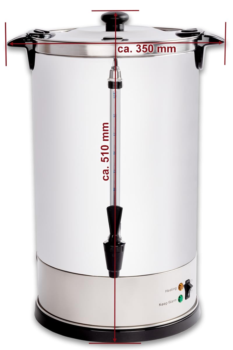Beeketal 'BGK16' Gastro Rundfilter Kaffeemaschine 16 Liter, Edelstahl Filterkaffeemaschine doppelwandig mit 2 Heizsystemen (Brühen/Warmhalten), Füllstandsanzeiger und rosftreiem Permanent-Filter