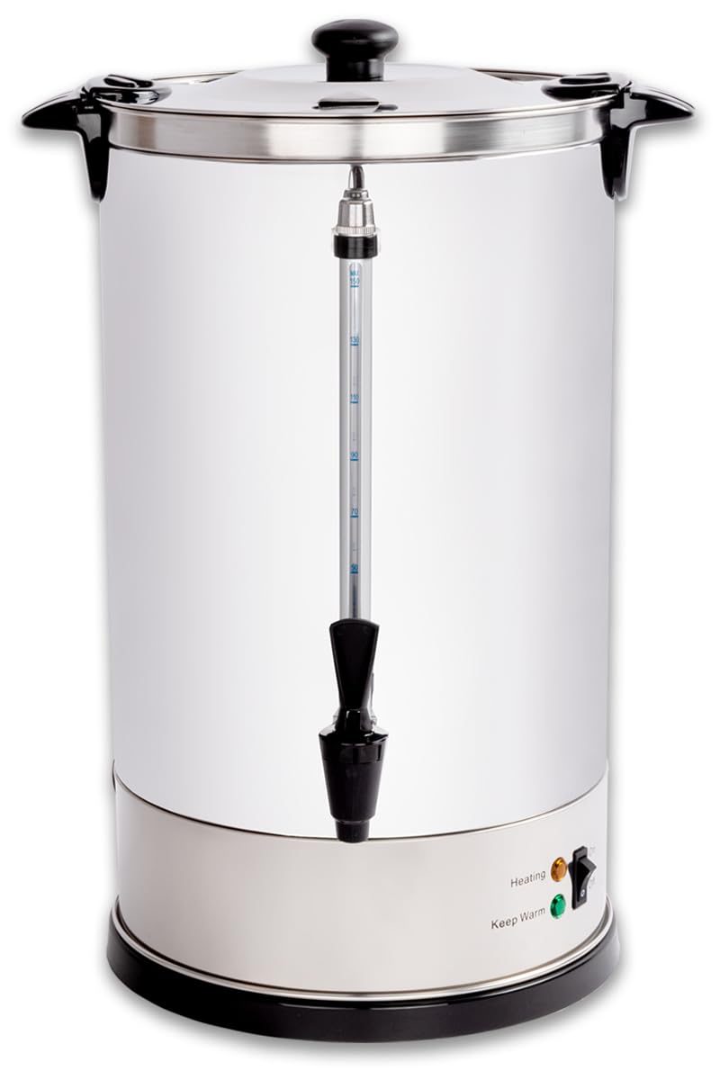 Beeketal 'BGK16' Gastro Rundfilter Kaffeemaschine 16 Liter, Edelstahl Filterkaffeemaschine doppelwandig mit 2 Heizsystemen (Brühen/Warmhalten), Füllstandsanzeiger und rosftreiem Permanent-Filter