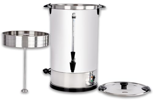 Beeketal 'BGK16' Gastro Rundfilter Kaffeemaschine 16 Liter, Edelstahl Filterkaffeemaschine doppelwandig mit 2 Heizsystemen (Brühen/Warmhalten), Füllstandsanzeiger und rosftreiem Permanent-Filter