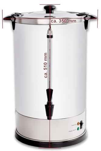 Beeketal 'BGK16' Gastro Rundfilter Kaffeemaschine 16 Liter, Edelstahl Filterkaffeemaschine doppelwandig mit 2 Heizsystemen (Brühen/Warmhalten), Füllstandsanzeiger und rosftreiem Permanent-Filter