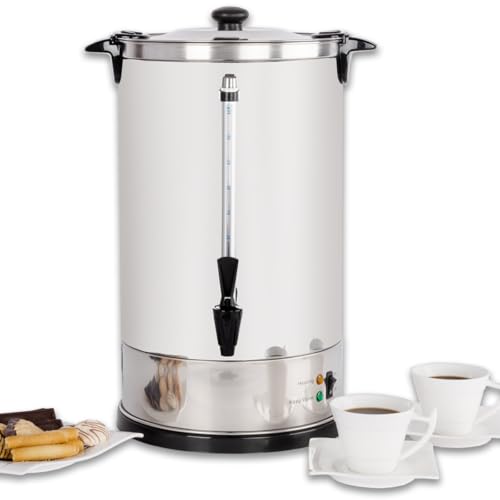 Beeketal 'BGK16' Gastro Rundfilter Kaffeemaschine 16 Liter, Edelstahl Filterkaffeemaschine doppelwandig mit 2 Heizsystemen (Brühen/Warmhalten), Füllstandsanzeiger und rosftreiem Permanent-Filter