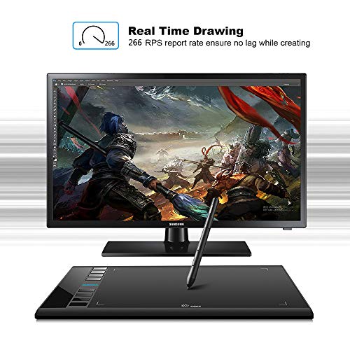 UGEE M708 Grafiktablett,8192 Pressure Pen Stylus,8 Hotkeys,10 * 6 Zoll Zeichentablett für Künstler,Zeichenblock für Win11/10/8/7,Mac OS,Chromebook für Digital Artist,Designer,Amateur