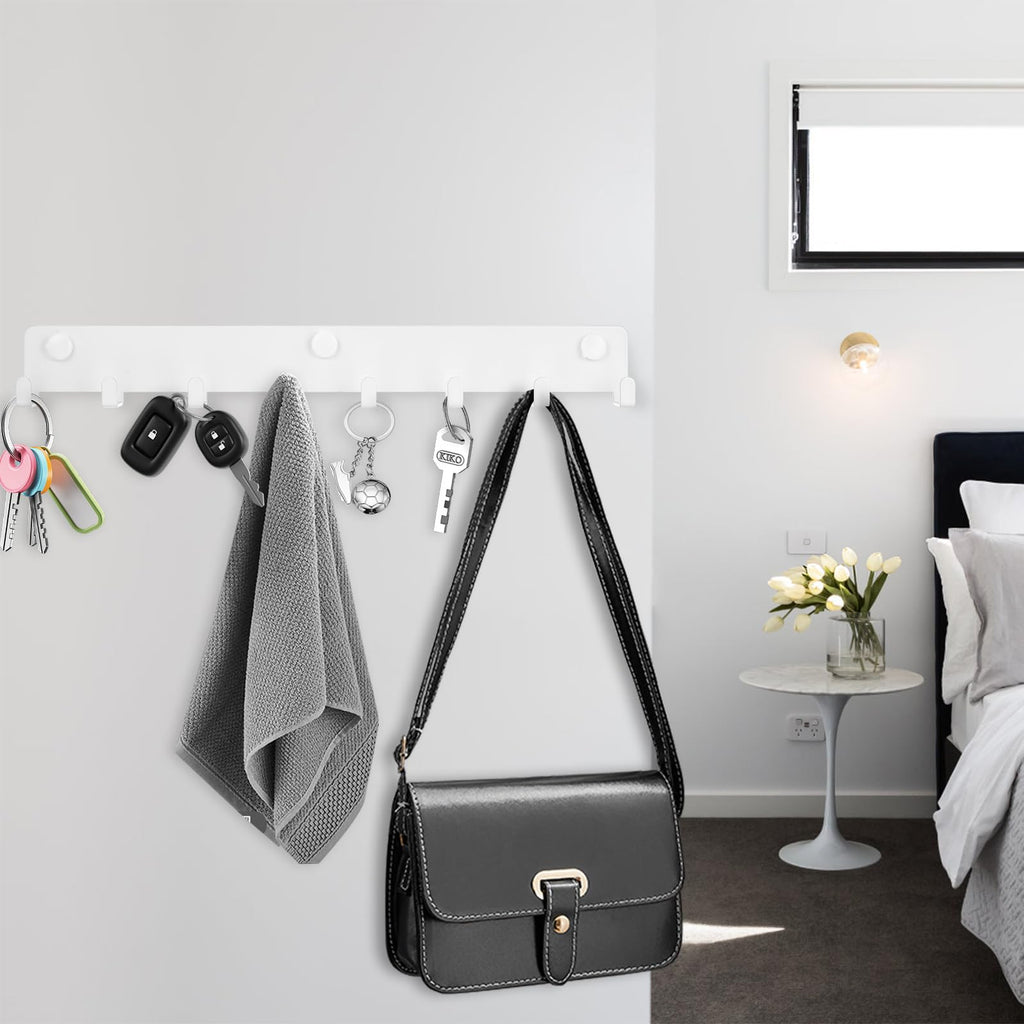 1 x Schlüsselbrett mit 10 Haken, Weiß Schlüsselhalter für Wandhaken, Schlüsselhaken, Schlüsselboard, Schlüsselleiste für Küche Schlafzimmer Wohnzimmer Badezimmer Schlüssel Wandlagerung Organizer