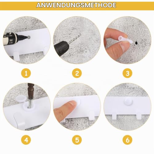 1 x Schlüsselbrett mit 10 Haken, Weiß Schlüsselhalter für Wandhaken, Schlüsselhaken, Schlüsselboard, Schlüsselleiste für Küche Schlafzimmer Wohnzimmer Badezimmer Schlüssel Wandlagerung Organizer