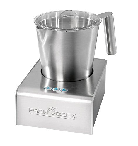 ProfiCook® Milchaufschäumer mit Heiß- und Kaltfunktion | Milchaufschäumer elektrisch mit 6 Funktionen | Milchschäumer für div. Milchsorten geeignet | ca. 500ml Schaum | Edelstahlgehäuse | PC-MS 1032