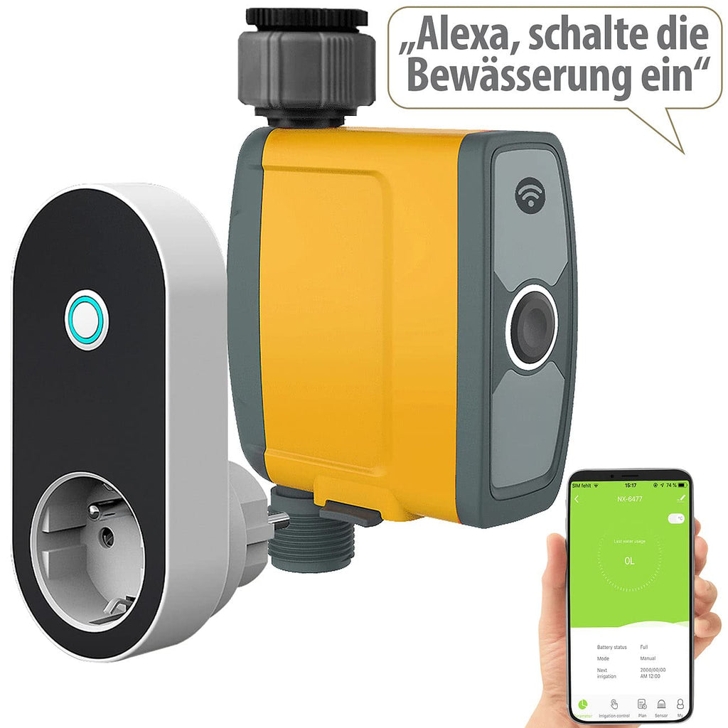 Royal Gardineer WLAN Wasserventil: WLAN-Bewässerungscomputer mit Bewässerungs-Ventil & App-Steuerung (Bewässerungsventil, WiFi Wasserventil, Zähler)