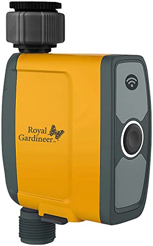 Royal Gardineer WLAN Wasserventil: WLAN-Bewässerungscomputer mit Bewässerungs-Ventil & App-Steuerung (Bewässerungsventil, WiFi Wasserventil, Zähler)