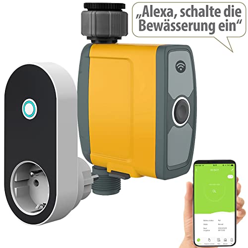 Royal Gardineer WLAN Wasserventil: WLAN-Bewässerungscomputer mit Bewässerungs-Ventil & App-Steuerung (Bewässerungsventil, WiFi Wasserventil, Zähler)