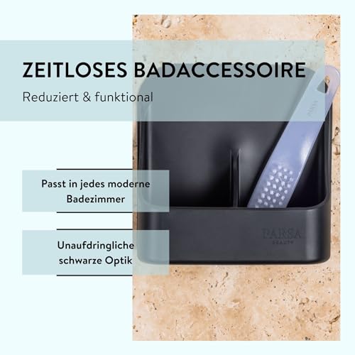 PARSA BEAUTY Silikon Duschablage Organizer schwarz, selbstklebend
