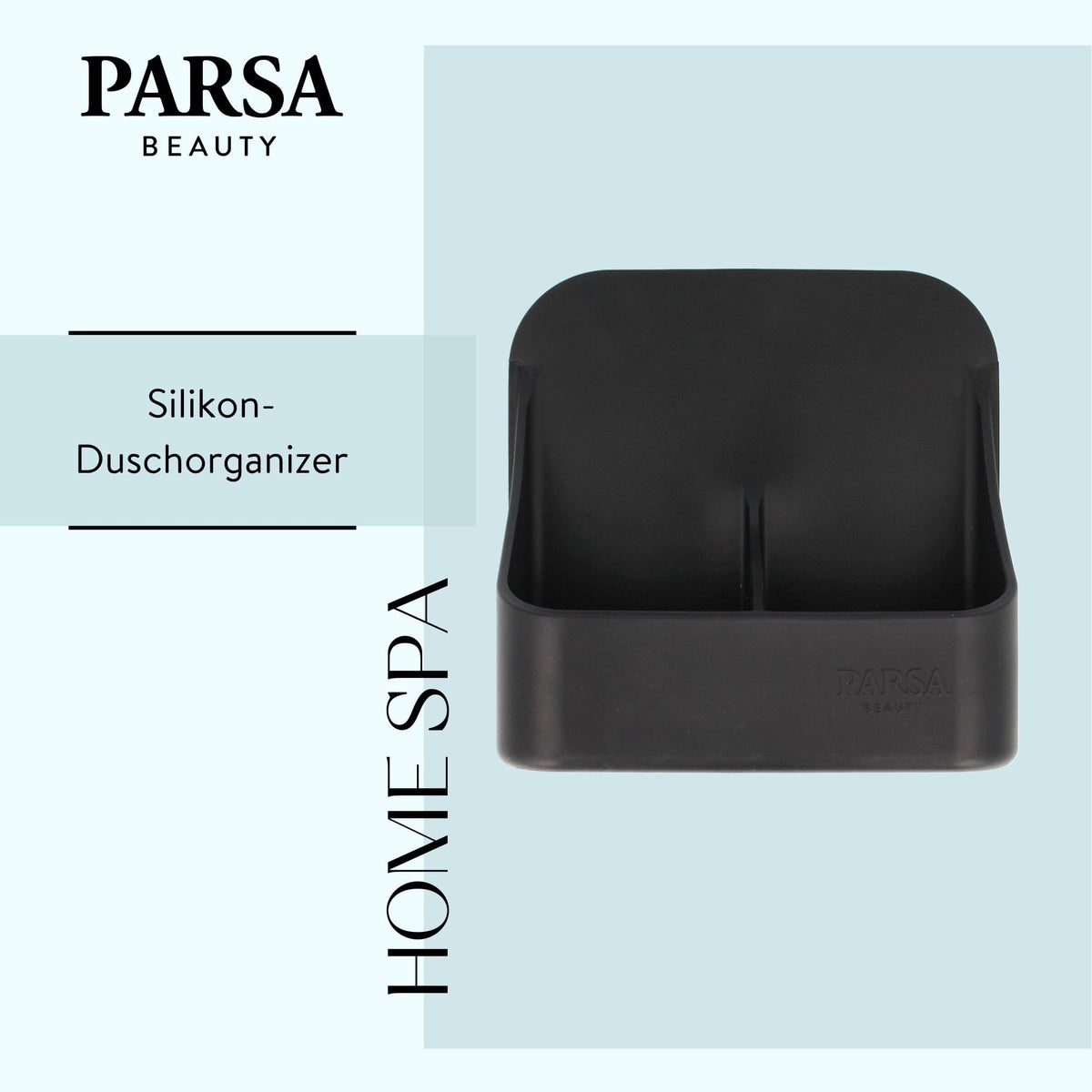 PARSA BEAUTY Silikon Duschablage Organizer schwarz, selbstklebend