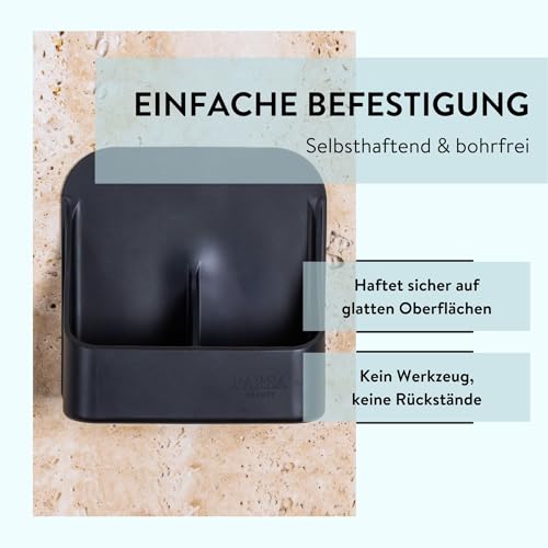PARSA BEAUTY Silikon Duschablage Organizer schwarz, selbstklebend