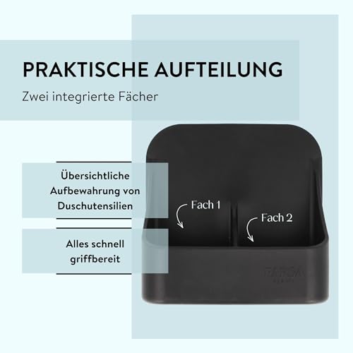 PARSA BEAUTY Silikon Duschablage Organizer schwarz, selbstklebend