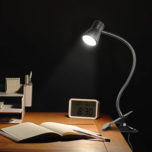 Zoombare LED Leselampe Klemmleuchte: Dimmbare Klemmlampe Bett, USB Schwanenhals Lampe mit 3 Farbtemperaturmodi, LED Klemmleuchte Nachttisch, für Schlafzimmer und Nachttisch, Schwarz