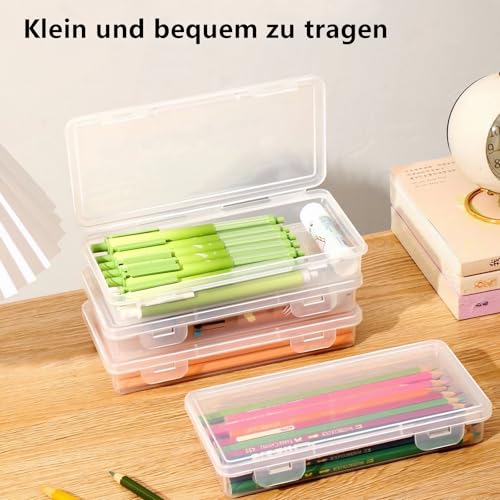 Stapelbare Stiftebox, 3 Stück Aufbewahrung Stifte, Durchsichtige Bleistiftboxen, Stapelbare Aufbewahrungsbox, Aufbewahrungsbox für Kunsthandwerk, Teile, Schule, Familie