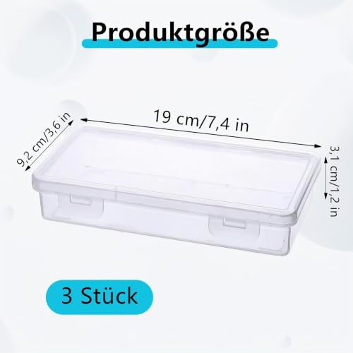 Stapelbare Stiftebox, 3 Stück Aufbewahrung Stifte, Durchsichtige Bleistiftboxen, Stapelbare Aufbewahrungsbox, Aufbewahrungsbox für Kunsthandwerk, Teile, Schule, Familie
