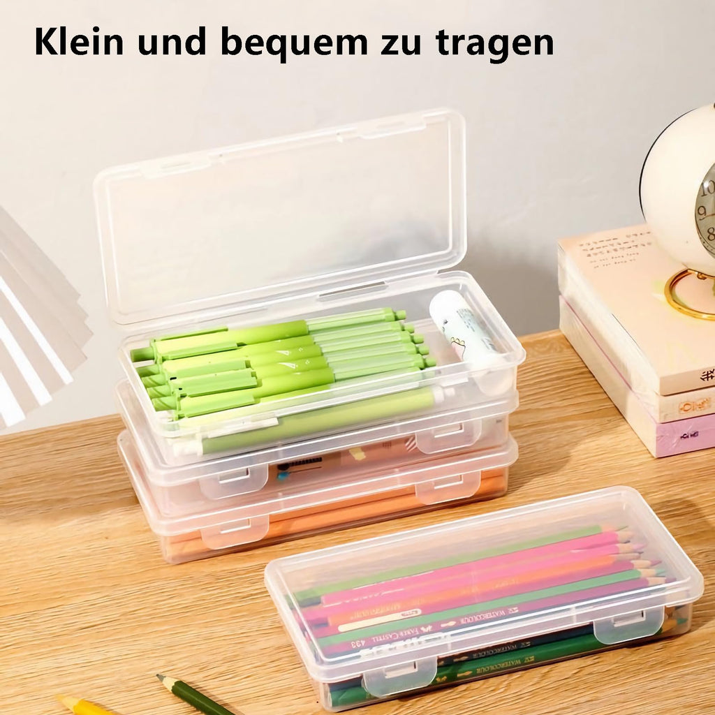 Stapelbare Stiftebox, 3 Stück Aufbewahrung Stifte, Durchsichtige Bleistiftboxen, Stapelbare Aufbewahrungsbox, Aufbewahrungsbox für Kunsthandwerk, Teile, Schule, Familie