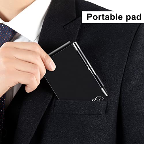 amassan Kleines Notizbuch aus Metall, Mini-Notizblock, kleiner Taschen-Notizblock aus Aluminium mit Mini-Metallstift und 60-Seiten-Blättern - Notizbücher Notizblöcke (Black)