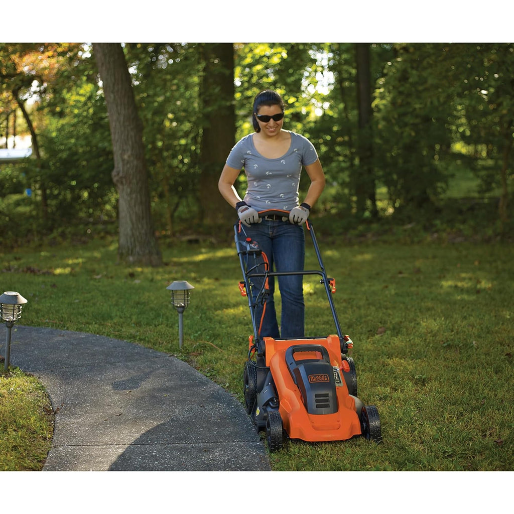 BLACK+DECKER 2000W 3-in-1 Elektro-Rasenmäher (48 cm Schnittbreite, 50 L Grasfangbehälter, 7-fache Schnitthöhenverstellung, ideal für große Rasenflächen) LM2000-QS