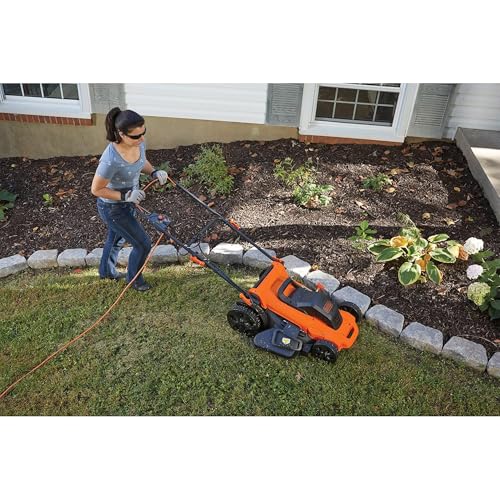 BLACK+DECKER 2000W 3-in-1 Elektro-Rasenmäher (48 cm Schnittbreite, 50 L Grasfangbehälter, 7-fache Schnitthöhenverstellung, ideal für große Rasenflächen) LM2000-QS