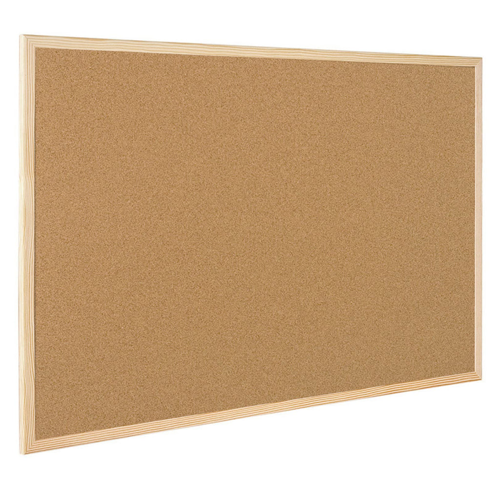 Raylu Paper® - Natürliche Korkplatte mit Rahmen aus Kiefernholz, Pinnwand mit Markierungen und Montageset. (40 x 30 cm)