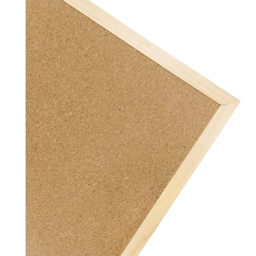 Raylu Paper® - Natürliche Korkplatte mit Rahmen aus Kiefernholz, Pinnwand mit Markierungen und Montageset. (40 x 30 cm)
