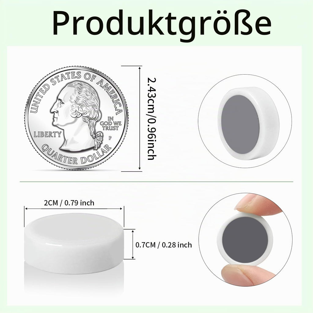 20 Stück Magnete für Magnettafel Magnete, Kühlschrankmagnete, Whiteboard Magnete (Weiß)