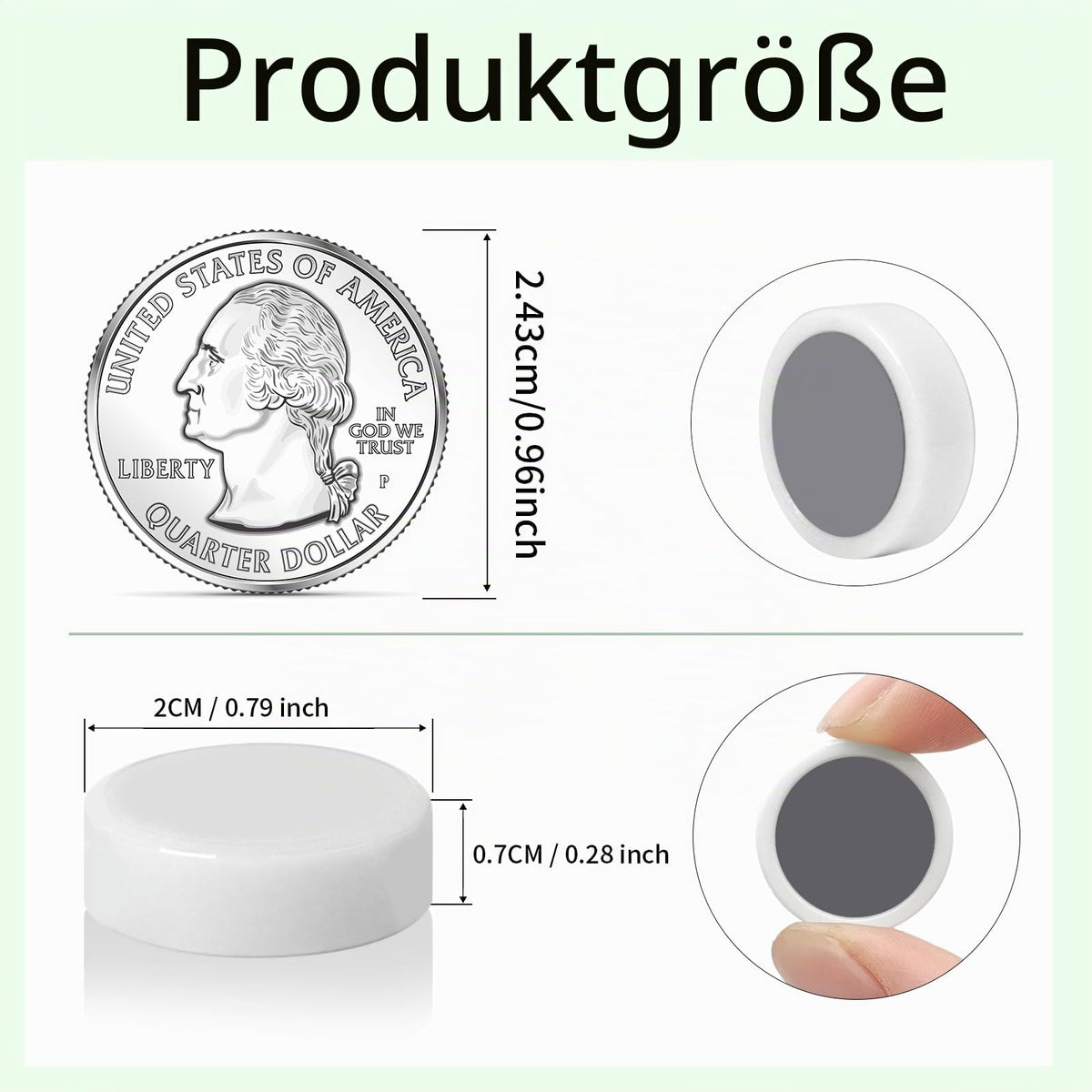20 Stück Magnete für Magnettafel Magnete, Kühlschrankmagnete, Whiteboard Magnete (Weiß)