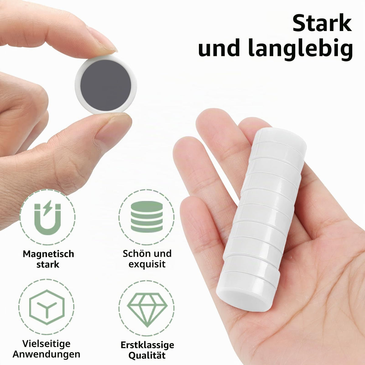 20 Stück Magnete für Magnettafel Magnete, Kühlschrankmagnete, Whiteboard Magnete (Weiß)