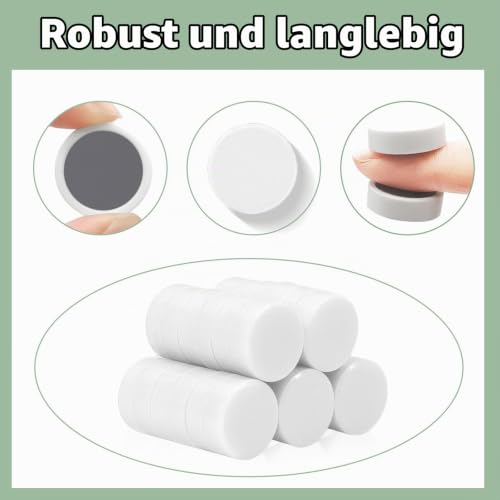 20 Stück Magnete für Magnettafel Magnete, Kühlschrankmagnete, Whiteboard Magnete (Weiß)