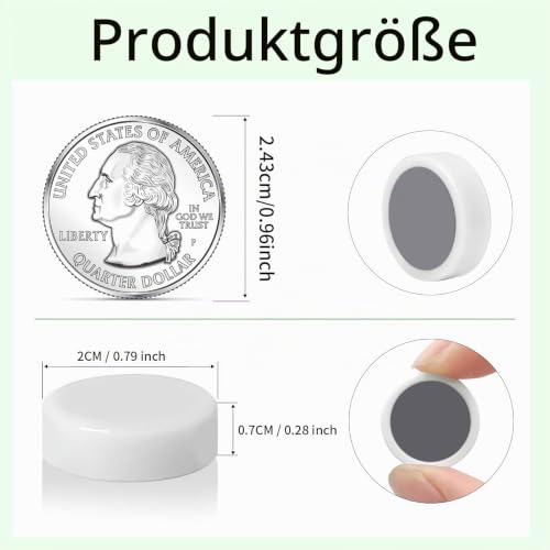 20 Stück Magnete für Magnettafel Magnete, Kühlschrankmagnete, Whiteboard Magnete (Weiß)