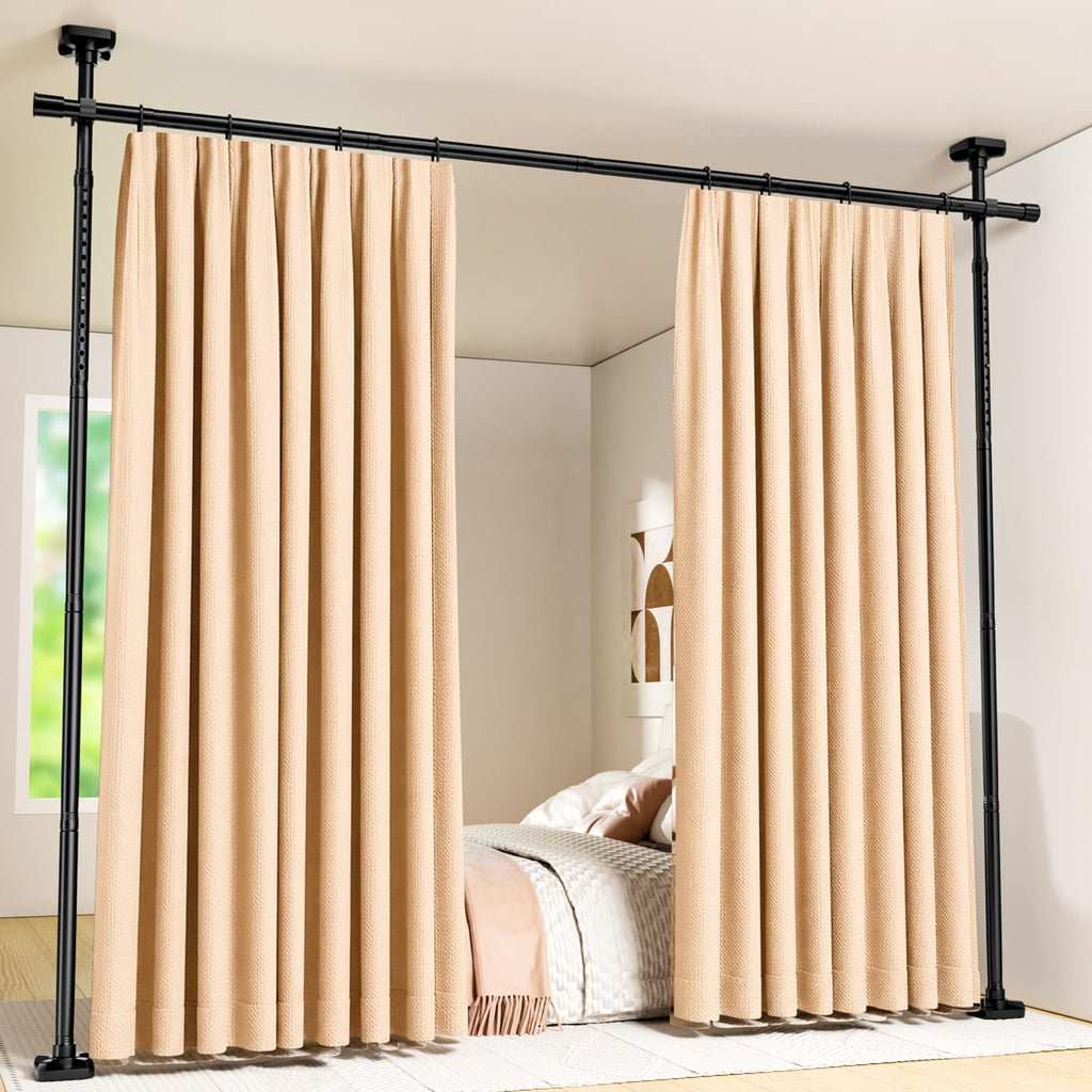 Raumteiler Ohne Bohren, Raumtrenner 122-305cm (H) 77-190cm(B) Verstellbar