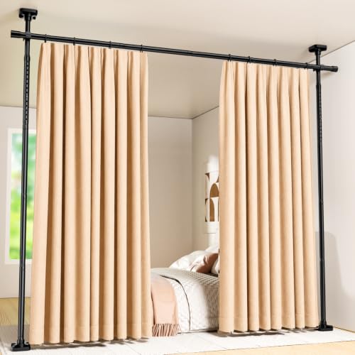 Raumteiler Ohne Bohren, Raumtrenner 122-305cm (H) 77-190cm(B) Verstellbar
