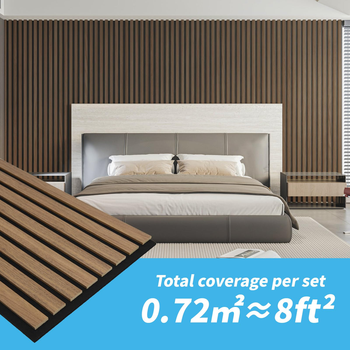 Art3d 4 Stück Akustikpaneele Dunkle Walnuss 3D Wandpaneele 60x30cm