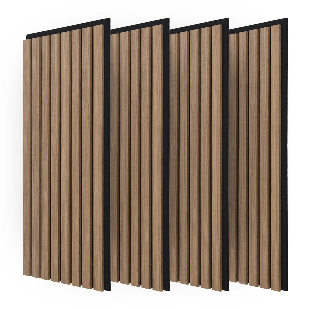 Art3d 4 Stück Akustikpaneele Dunkle Walnuss 3D Wandpaneele 60x30cm
