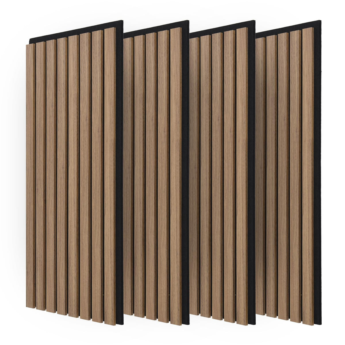 Art3d 4 Stück Akustikpaneele Dunkle Walnuss 3D Wandpaneele 60x30cm