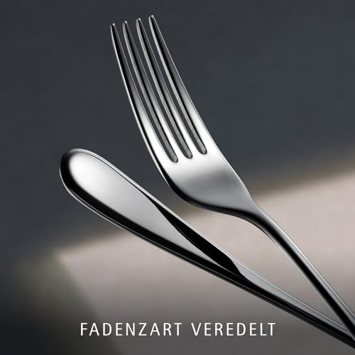 WMF Kent Plus Edelstahl Besteck Set 6 Personen, Essbesteck Set 30 teilig, Hohlheftmesser, Cromargan protect poliert, kratzbeständig, spülmaschinenfest