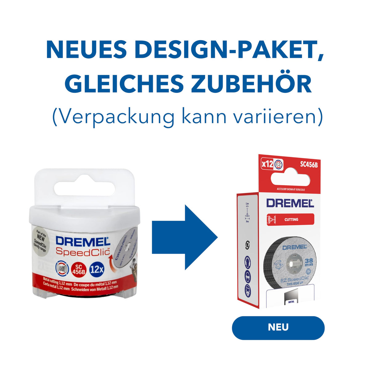 Dremel SpeedClic SC456B Metall-Trennscheiben, Zubehörsatz mit 12 Trennscheiben zum Trennen von Metallrohren, gehärtetem Stahl, Kupfer, Trockenbauplatten u.v.m