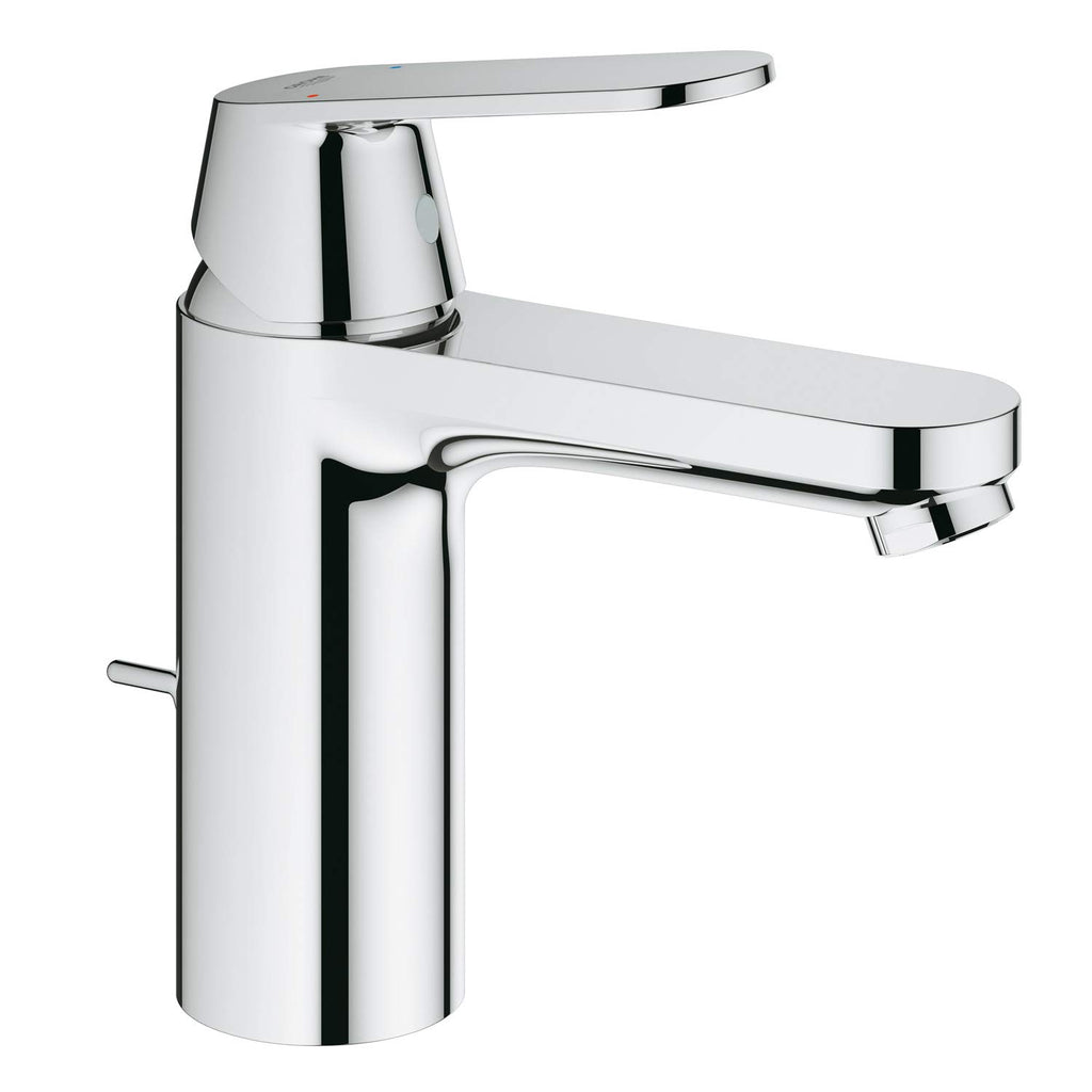 GROHE Eurosmart Cosmopolitan, Waschtischarmatur, wassersparend (Wasserhahn für das Bad, Badarmatur mit Zugstangen-Ablauf, 17cm hoch, einfache Installation am Waschbecken), chrom, 23325000