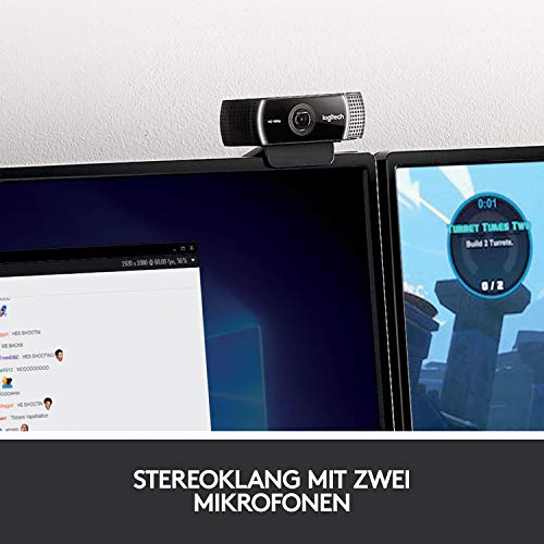 Logitech C922 PRO Webcam mit Stativ