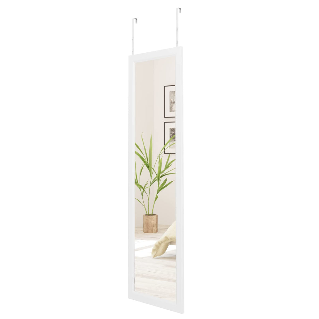 Dripex Wandspiegel 33x119cm Spiegel unbrechbarer Garderobenspiegel Flurspiegel höhenverstellbarer Hängespiegel mit Haken (Weiß)