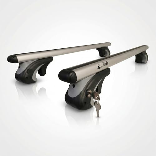 Dachgepäckträger Auto 135cm - Dachträger Universal VDP-R-005 | Auto Dachträger offene Reling | Dachträger für Reling abschließbar | Aluminium Grundträger Dachreling bis 90kg