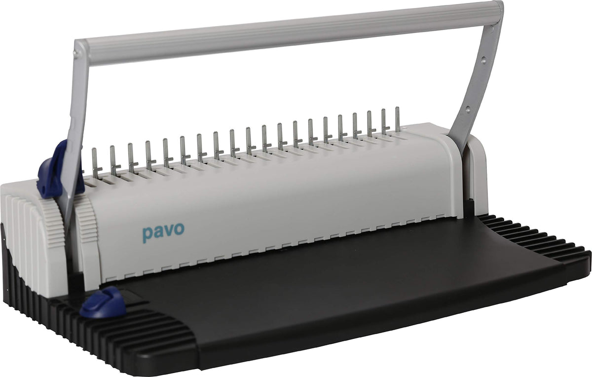 Pavo - Bindemaschine, Bindegerät bis 150 Blatt, inklusive 75teiligem Starterset, schwarz/grau