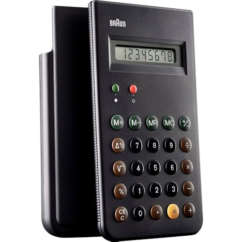 BRAUN BNE 001 BK KULT-TASCHENRECHNER, DIETER RAMS, 8 STELLIGES LCD-DISPLAY INKLUSIVE HARTSCHALEN-SCHIEBECOVER,SCHWARTZ